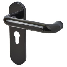Hoppe AR600/23 Ebony Black Nylon Steel Core Euro Lock Door Handle - 47.6mm c/c - Paris Range