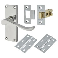 Exel Budget Scroll Latch Door Handle Kit - Polished Chrome