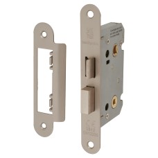 Exel Contract Bathroom Lock - 65mm Case - 44mm Backset - Radius - Satin Nickel