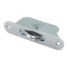 Exel Radius Axle Sash Window Pulley - 44mm Curved Metal Wheel - Polished Chrome