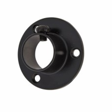 Rothley 19mm Tube Hanging Rail End Socket with Locking Grub Screws - Black - Pack of 2