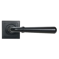 From The Anvil Matt Black Door Handles on Square Rose - Newbury Range 
