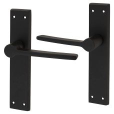 Exel Matt Black Latch Door Handle - Farley Range - 200 x 42mm