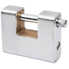 Armoured Shutter Lock - 60mm Body - 11 x 22mm Shackle - Keyed to Differ - Silver