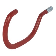Rothley Tubular Garage and Shed Screw-In Storage Hook - 125mm Depth - Red - Pack of 2