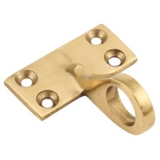 Exel Top Rail Mounting Sash Window Ring Lift - 48 x 22mm - Polished Brass