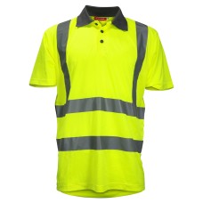 TIMCO Hi Visibility Short Sleeve Polo Shirt - Yellow - XXL