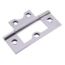 Flush Door Hinge - 75 x 50 x 1.7mm - Polished Chrome - Pair