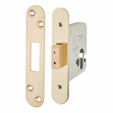 Hampstead Architectural Euro Profile Deadlock - 78mm Case - 57mm Backset - Radius - PVD Brass