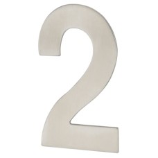 Hampstead 100mm Concealed Screw Fix Door Numeral - 2 - Satin Stainless Steel