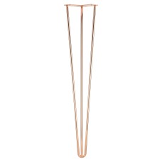 Rothley Hairpin Leg - 3 Pin - 710mm Height - Polished Copper