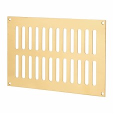 Hampstead Plain Slotted Vent - 229 x 152mm - 8170mm² Free Air Flow - Polished Brass