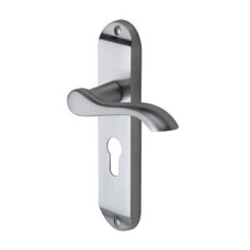 M Marcus by M Marcus Satin Chrome Scroll Euro Lock Door Handle - Aurora Range - 183 x 42mm