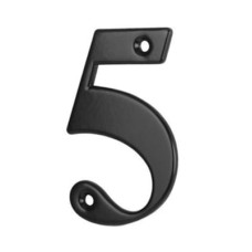 79mm Screw Fix Door Numeral - 5 - Black