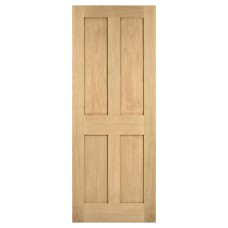 LPD London 4 Panel Unfinished Solid Internal Door - 1981 x 686 x 35mm - Oak