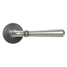 From The Anvil Pewter Door Handles on Round Art Deco Rose - Newbury Range 