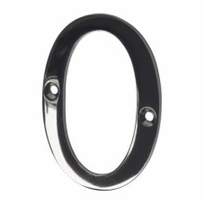 Exel 76mm Screw Fix Door Numeral - 0 - Black Nickel