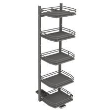 Emuca Titane Column 5 Tier Ladder Pull Out Organiser - Cabinet Width 400mm - Anthracite Grey