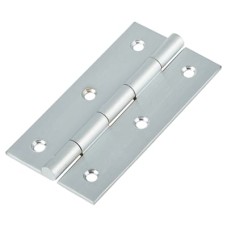 Solid Drawn Butt Cabinet Hinge - 75 x 40 x 2.0mm - Satin Chrome - Pair
