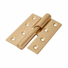 Rising Butt Door Hinge - 102 x 76 x 2mm - Left Hand - Electro Brass - Pair