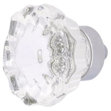 Exel Faceted Glass Cabinet Knob - 35mm Diameter - Polished Chrome