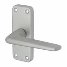 Exel Satin Aluminium Short Plate Latch Door Handle - Lynx Range - 103 x 40mm