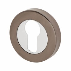 Excel Escutcheon - 52mm Diameter - Euro - Polished Chrome / Black Nickel