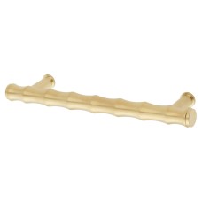 Alexander & Wilks Crispin Bamboo 15mm T-Bar Cabinet Pull Handle - 128mm Centres - PVD Satin Brass
