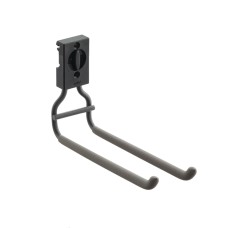 elfa Garage+ Storage Top Track System - Double Straight Hook for Storage Track - Matt Grey