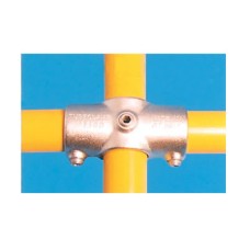 2 Socket Cross Connector with Through Centre Tube - Key Clamp System - Galvanised