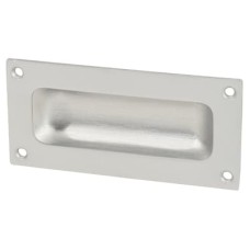 Exel Rectangular Flush Cabinet Pull Handle - 90 x 43mm - Satin Aluminium