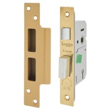 Legge Heavy Duty BS3621:2007 5 Lever Sashlock - 64mm Case - 44mm Backset - Polished Brass