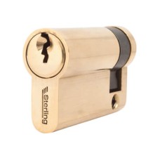 Exel 5 Pin 51mm Euro Single Cylinder - 40 + 11mm - Polished Brass - Keyed to Differ