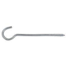 Ceiling Hooks to Screw - 125mm Length - Zinc Plated - Pack of 10