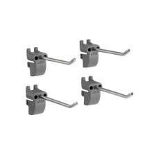 elfa Garage Storage Top Track System - Long Tool Hook for Storing Board - Grey - Pack of 4