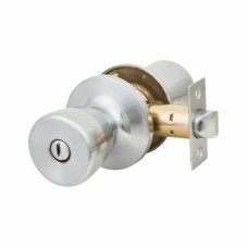 Exel Hotel Mortice Door Knobset - Bathroom - 65mm Rose Diameter - Satin Chrome