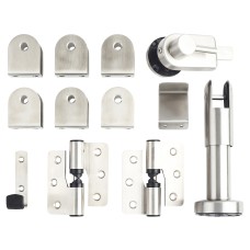 Toilet Cubicle Pack - 19-20mm Panels - Left Hand - 304 Satin Stainless Steel