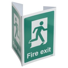Exel Fire Exit Sign - 3D Projection - 200 x 200mm - Rigid Plastic
