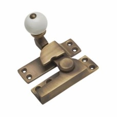 Hampstead Lancaster Pattern Quadrant Arm Sash Window Fastener - 75 x 27mm - Antique Brass