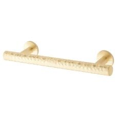 Hampstead Kendal 10.5mm Hammered T-Bar Cabinet Pull Handle - 96mm Centres - Satin Brass