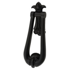 Olde Forge Fleur de Lys Door Knocker - 190 x 65mm - Antique Black Iron