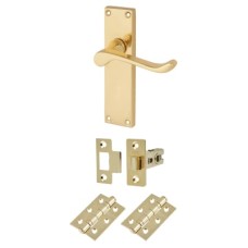 Exel Victorian Scroll Latch Door Handle Kit - Polished Brass