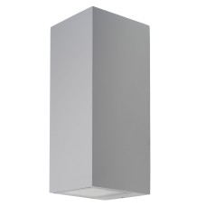 Exel Square Outdoor Up & Down Wall Light - IP44 - Silver