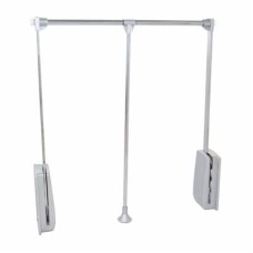 Emuca Pull Down Wardrobe Rail Lift - 450-600mm - Max Weight 12kg - Chrome
