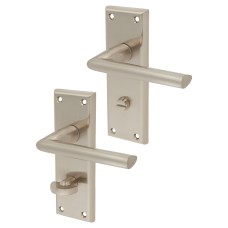 Serozzetta by Carlisle Brass Satin Nickel Bathroom Door Handle - Dieci Range - 150 x 50mm