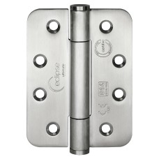 Eclipse Radius Concealed Bearing Grade 14 Fire Door Hinge - 102 x 76 x 3mm - Sat Stainless - Pair
