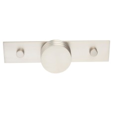 Frelan Hoxton Sturt Cabinet Knob on Fanshaw Backplate - 40mm Diameter - Satin Nickel