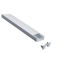 Sensio Fino Surface Mounted Profile with End Caps and Brackets - 2000mm - Aluminium