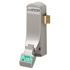 Exidor 297 Single Door Push Pad Latch - Metal Door - Silver