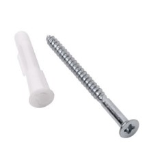 Exel Twin Slot Shelf Screw and Wall Plug Pack - 4.5 x 60mm - Pack of 18